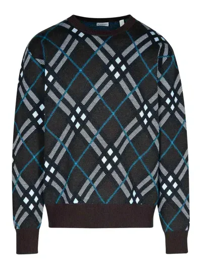 Burberry Check Green Wool Sweater