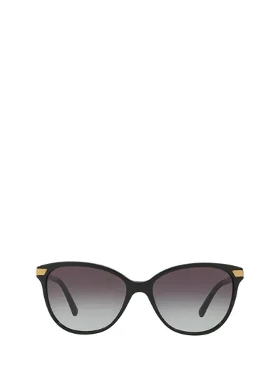 Burberry Icon Stripe Cat Eye Sunglasses In Black