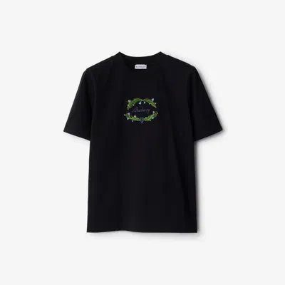 Burberry Thistle Logo Cotton T-shirt In Coal