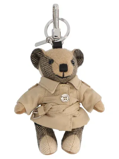 Burberry Thomas Bear Bag Charm In Beige