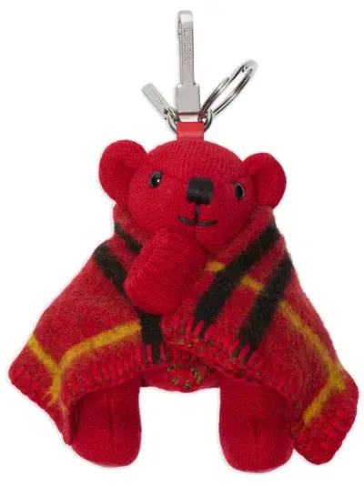 Burberry Thomas Bear Charm Keyring In Red