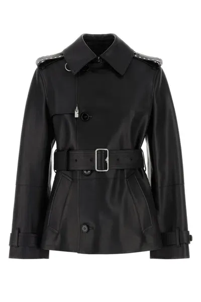 Burberry Black Leather Jacket