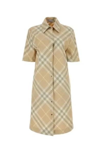 Burberry Checked Cotton-gabardine Shirt Dress In Multicolor