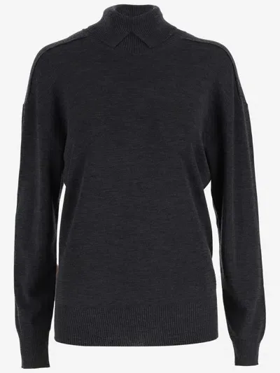 Burberry Wool Pullover In Mid Grey