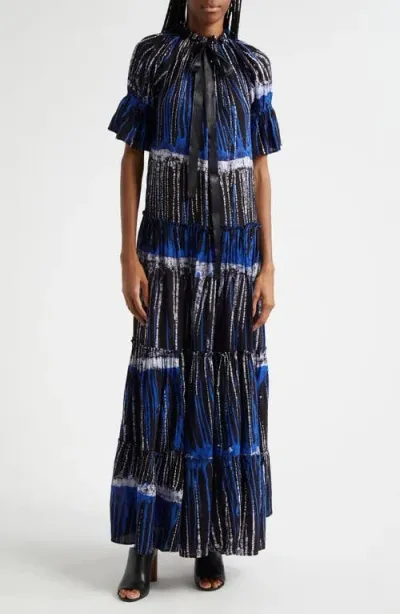 Busayo Omoyeni Dress In Indigo And White