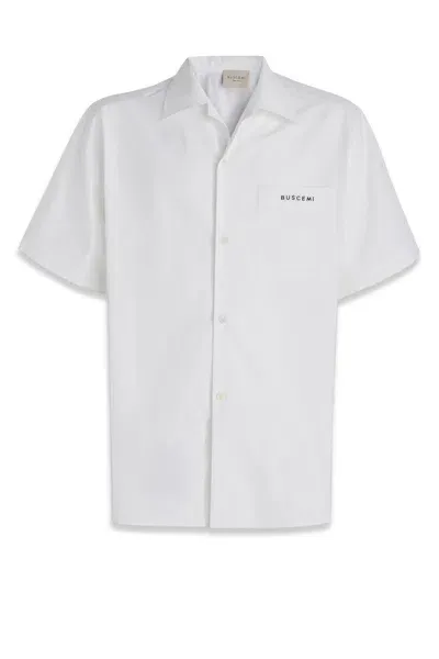 Buscemi Embroidered-graphic Cotton Shirt In White