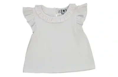 Busy Bees Babies'  Colette Ruffle Top In White Knit