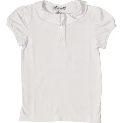 Busy Bees Babies'  Eliza Ruffle Knit Polo In White