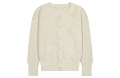 Busy Bees Babies'  Mia Classic Cotton Lace Cardigan In Cream