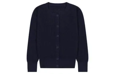 Busy Bees Kids'  Mia Classic Cotton Lace Cardigan In Navy