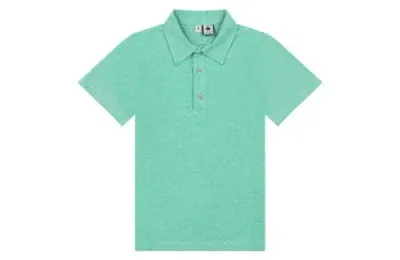 Busy Bees Kids'  Short Sleeve Polo In Green Chambray