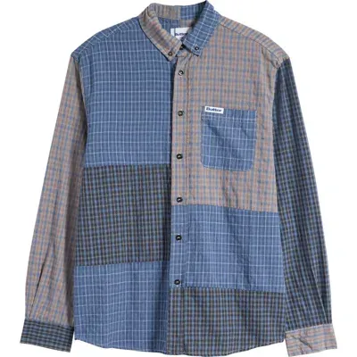 Butter Goods Plaid Cotton Button-down Shirt In Overdye Navy