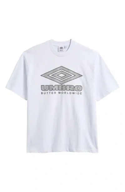 Butter Goods X Umbro Diamond Logo Graphic T-shirt In White