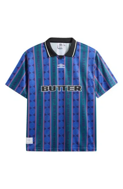 Butter Goods X Umbro Vert Soccer Jersey In Forest/cobalt