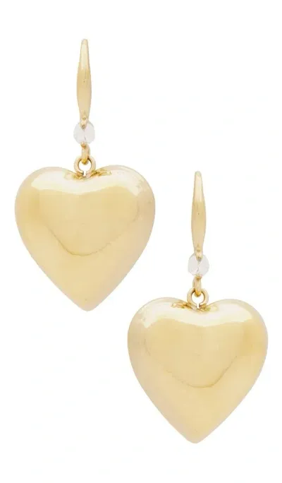 By Adina Eden Solid Puffy Heart Huggie Earring In 골드