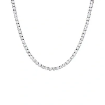 By Adina Eden Cz Tennis Necklace In Silver 1