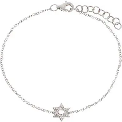 By Adina Eden Diamond Pave Star Of David Bracelet 14k In 14k White Gold