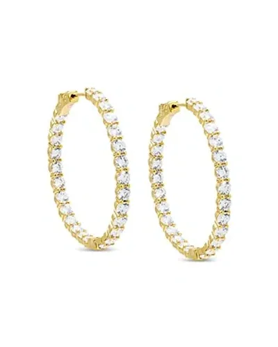 By Adina Eden Fancy Tennis Hoop Earrings In Gold