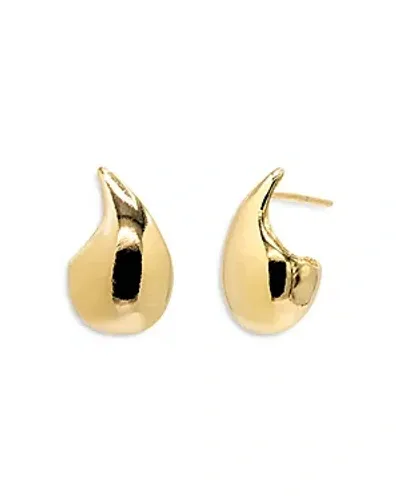 By Adina Eden Solid Curved Teardrop Hoop Earrings In Gold