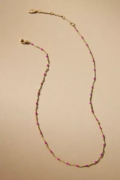 By Anthropologie Delicate Bead Necklace In Purple