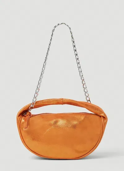 By Far Baby Cush Leather Handbag In Orange