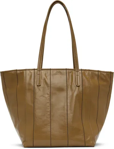 By Far Brown Club Tote In Br044 Sparrow