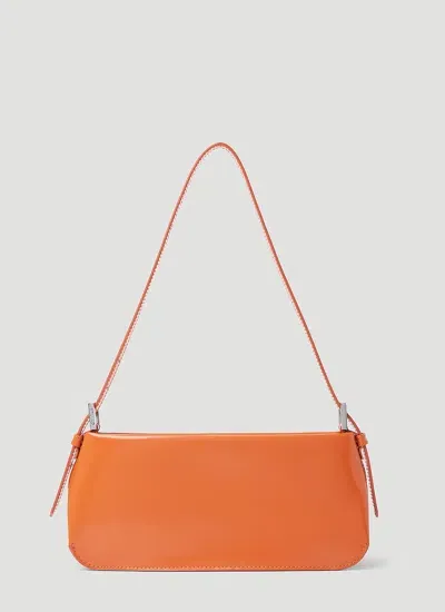 By Far Dulce Semi Patent Leather Shoulder Bag In Orange