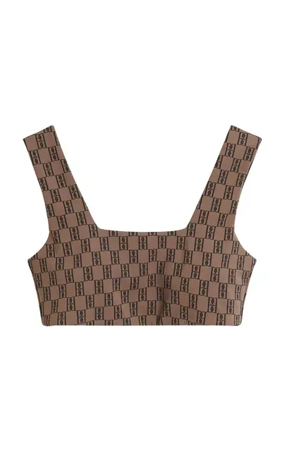 By Malene Birger Braga Logo-knit Crop Top In Brown