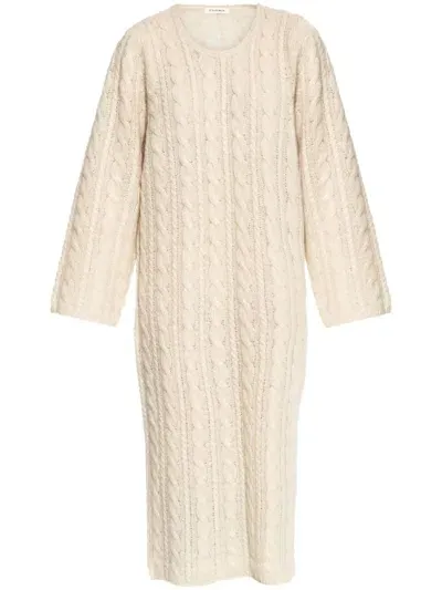 By Malene Birger Cable-knit Midi Dress In Neutral