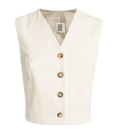 By Malene Birger Cotton-blend Blaire Waistcoat In Soft White