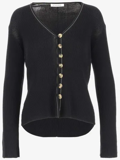 By Malene Birger Cotton Blend Cardigan In Black