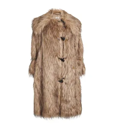 By Malene Birger Faux Fur Graca Coat In Beige