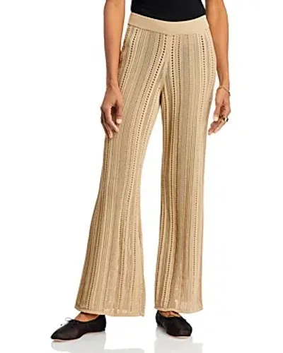 By Malene Birger Kiraz Pointelle-knit Cotton-blend Wide-leg Pants In Tehina