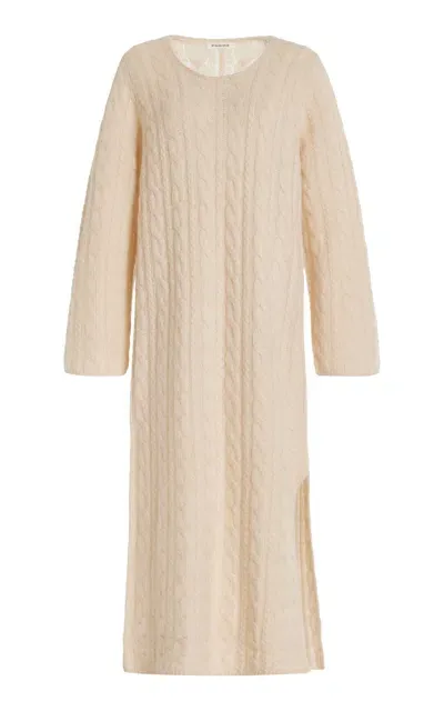 By Malene Birger Lovella Cable-knit Maxi Dress In Oyster Gray