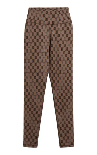 By Malene Birger Polene Logo-knit Leggings In Dark Mahogany