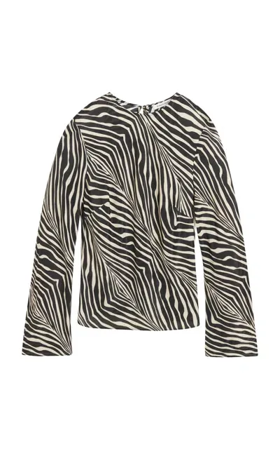 By Malene Birger Pricilla Animal-printed Silk-blend Top