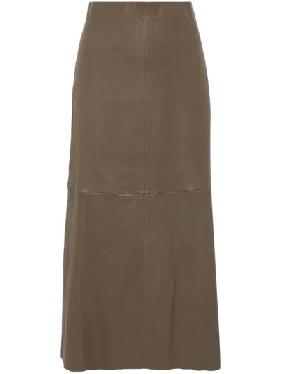 By Malene Birger Simoas Leather Maxi Skirt In Shitake