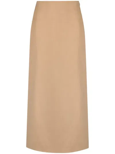 By Malene Birger Palomie Wool Midi Skirt In Neutrals