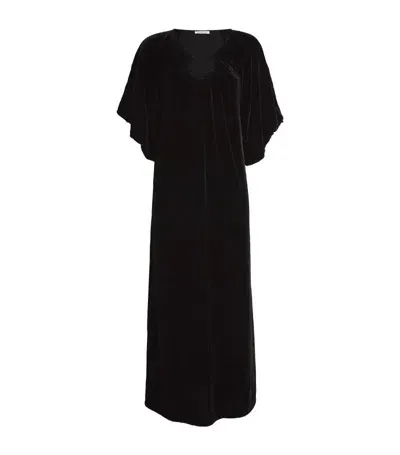 By Malene Birger Rosae Gathered Velvet Maxi Dress In Black