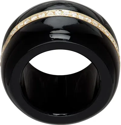 By Pariah Pebble 14-karat Gold, Onyx And Diamond Ring In Black Onyx