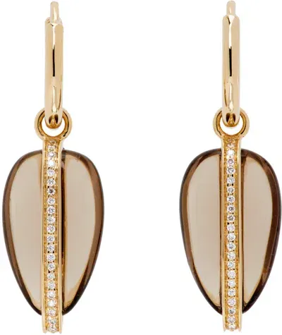 By Pariah Brown Diamond Pebble Earrings