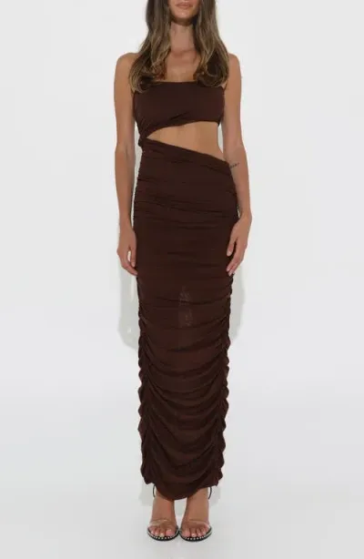 By.dyln Milla Maxi Dress In Chocolate