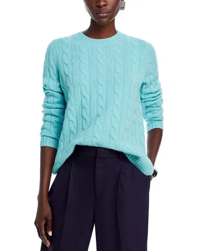 C By Bloomingdale's Cashmere Cable Knit Crewneck Sweater - Exclusive In Lake