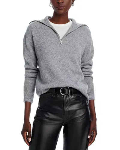 C By Bloomingdale's Cashmere Drop Shoulder Half Zip Cashmere Sweater - Exclusive In Medium Grey