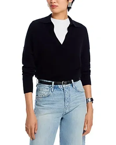 C By Bloomingdale's Cashmere Drop Shoulder Sweater Polo - Exclusive In Black