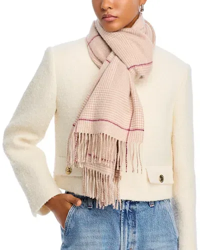 C By Bloomingdale's Cashmere Glen Plaid Oversized Scarf - Exclusive In Beige