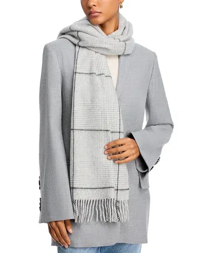 C By Bloomingdale's Cashmere Glen Plaid Oversized Scarf - Exclusive In Grey