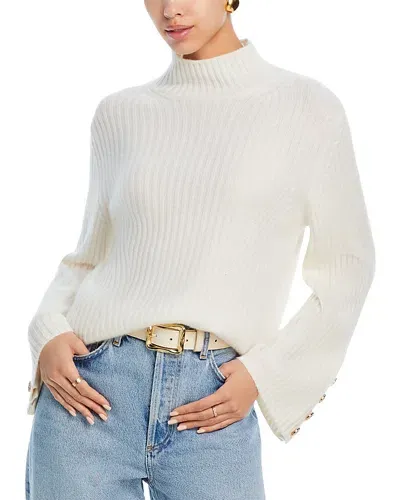 C By Bloomingdale's Cashmere Rib Knit Bell Sleeve Turtleneck Sweater - Exclusive In Ivory