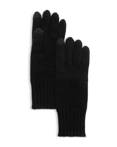 C By Bloomingdale's Cashmere Rib Tech Gloves - Exclusive In Black