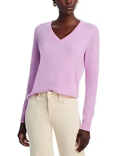 C By Bloomingdale's Cashmere C By Bloomingdale's V-neck Cashmere Sweater - Exclusive In Rose Quartz